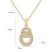 Light Luxury Temperament Double Ring Titanium Steel Necklace For Women, Unique Fashion Versatile Zircon Inlaid Figure-8_voghion.com