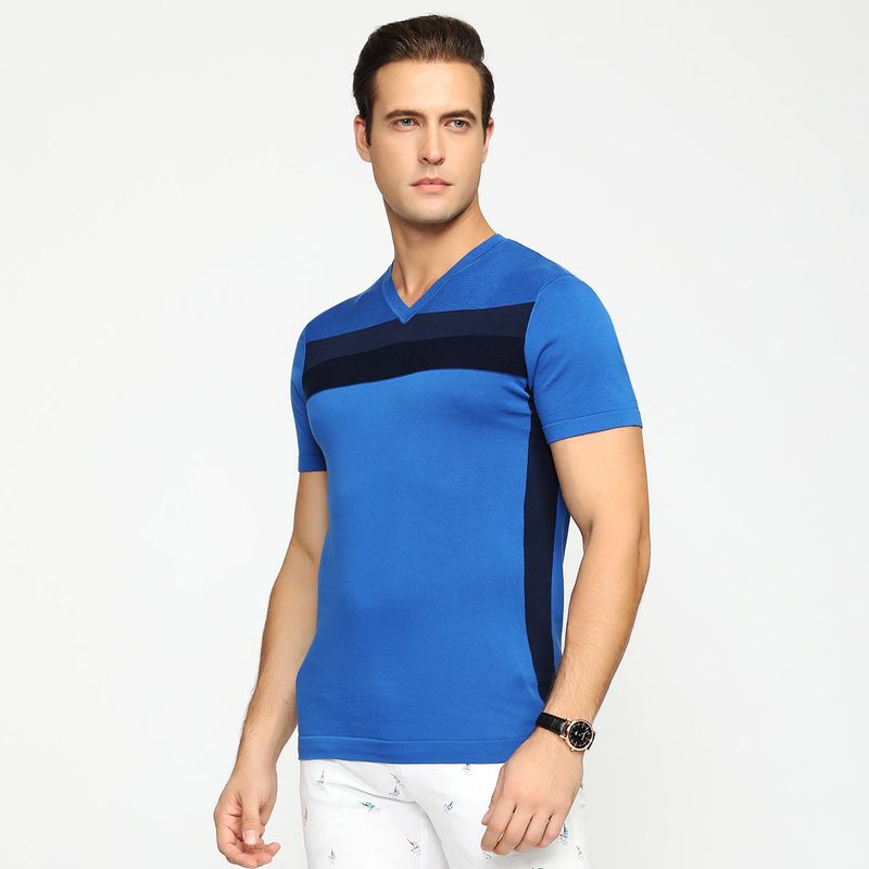T-shirt da uomo a maniche corte da uomo con scollo a V, comoda, fresca, traspirante, leggera, estiva, in puro cotone_voghion.com