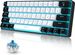 Clavier de jeu mécanique filaire Snpurdiri 60 %, 61 touches anti-ghosting, rétroéclairage LED bleu, ultra compact, deux supports (interrupteur bleu/noir, blanc, bleu glacier)_voghion.com