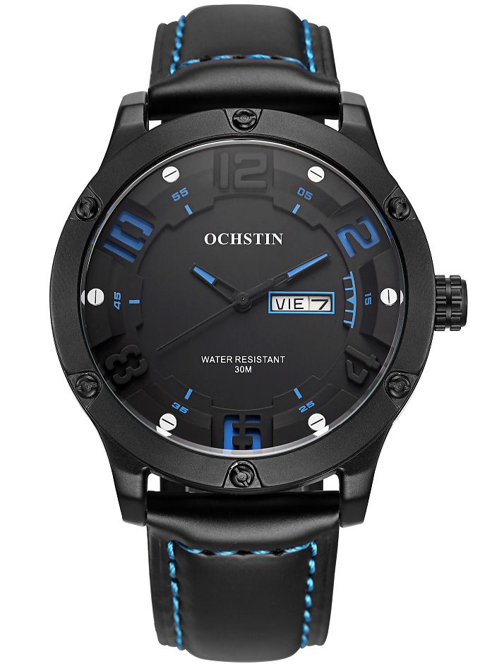 Cross Border Watch With Double Calendar Waterproof Quartz Watch, Fashionable And Trendy Men's Watch In Stock_voghion.com