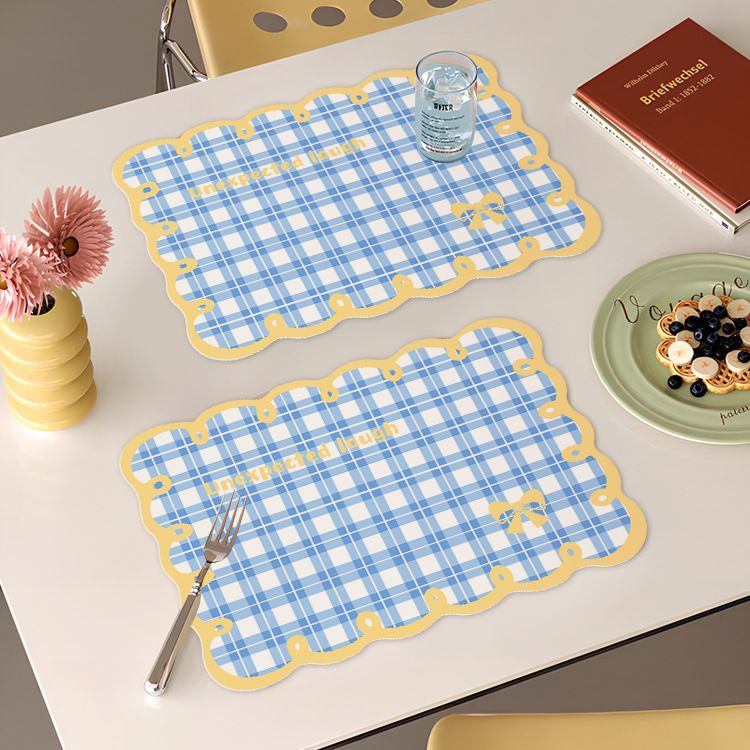 Mantel individual de cuero estilo coreano, impermeable, resistente al aceite y al lavado, color crema, para mesa de comedor, aislante, resistente a altas temperaturas_voghion.com