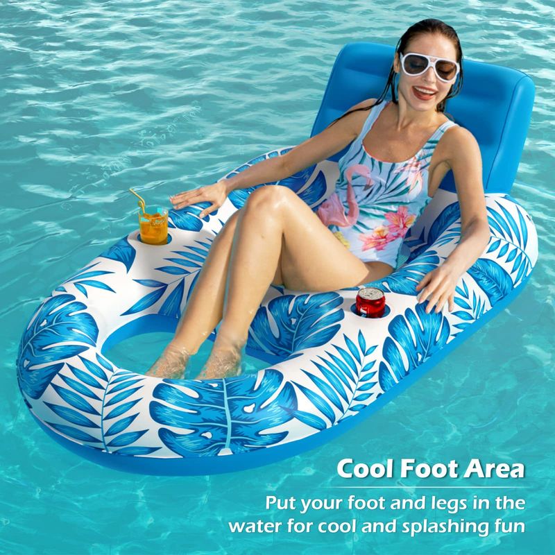 Sedia galleggiante gonfiabile Galleggiante per barche Lounge Piscina reclinabile Portatile multifunzione Anello da nuoto Fila galleggiante gonfiabile per acqua_voghion.com