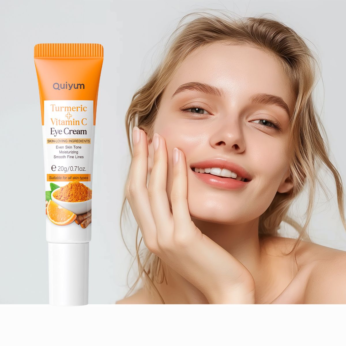 Makeup Tool Kits New Product QUIYUM Turmeric Vitamin C Eye Cream 20g Moisturizing Eye Bag English Packaging_voghion.com