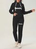 Damen-Kapuzenpullover-Set mit Buchstabendruck, langärmligem Pullover-Sweatshirt und Hose mit elastischer Taille_voghion.com