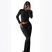 Women's Casual Workout Two-Piece Set Long Sleeve Round Neck Low-Rise Flare Pants Tracksuit Fashion Trends_voghion.com