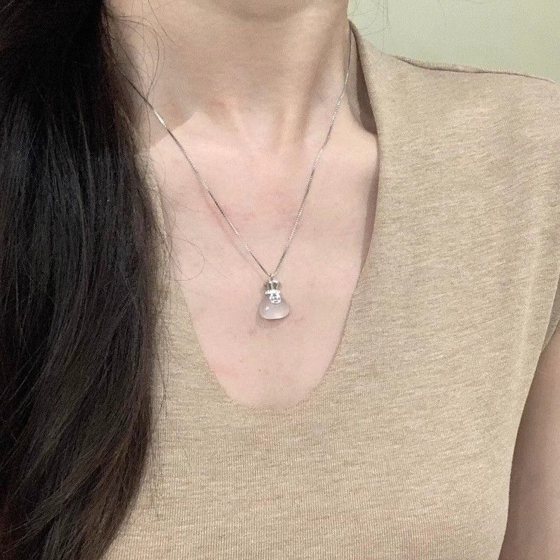 Collana con moneta di rame portafortuna per donna, versatile, leggera, in calcedonio, di lusso, di alta qualità, con catena per clavicola, 2025, nuova_voghion.com