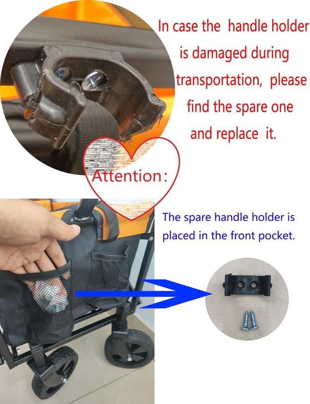 Mini carrello pieghevole da giardino, carrello da spiaggia (nero+blu)_voghion.com