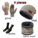 Winter Scarf Three-Piece Warm Knitted Wool Hat Touchscreen Non-Slip Gloves Set With Label_voghion.com