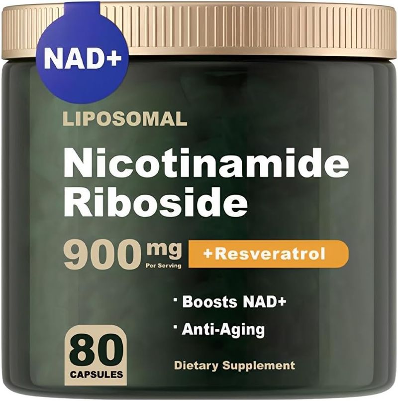 Supliment NAD - NAD Nicotinamidă Ribozidă 900 mg, Resveratrol, Quercetină - Supliment NAD pentru Anti-Îmbătrânire, Energie, Concentrare - 80 Capsule_voghion.com