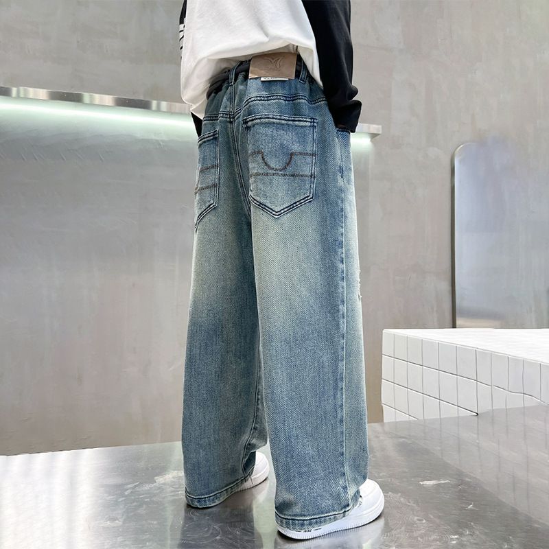 Kinderkleidung Jungen Frühlingshosen 2025 Neue Jungen Jeans Große Kinder Herbst Sporthosen Modetrend_voghion.com