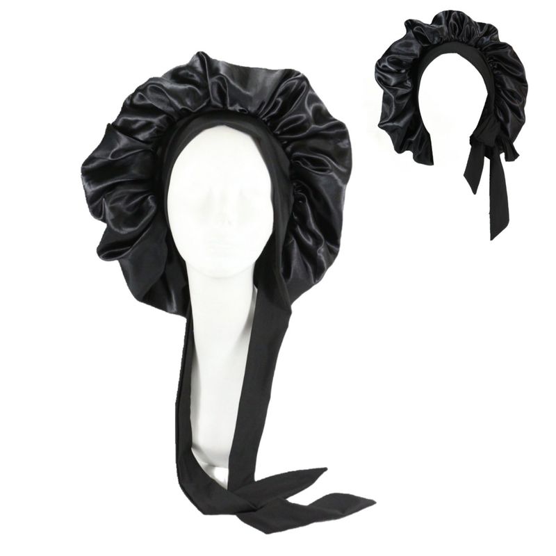 Grande cuffia da notte in seta a doppio strato con cuffia per capelli in raso per donna con cuffia per capelli ricci in raso di colore a contrasto cuffia di bellezza in seta_voghion.com