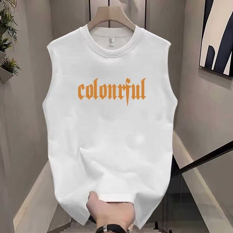 Herrenbekleidung Sportweste Herren Sommer Lockere Oberbekleidung Ärmelloses T-Shirt Jungen Lässige Weste mit breiter Schulter_voghion.com