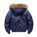 Men's Detachable Wool-collar Padded Loose Jacket Jacket_voghion.com