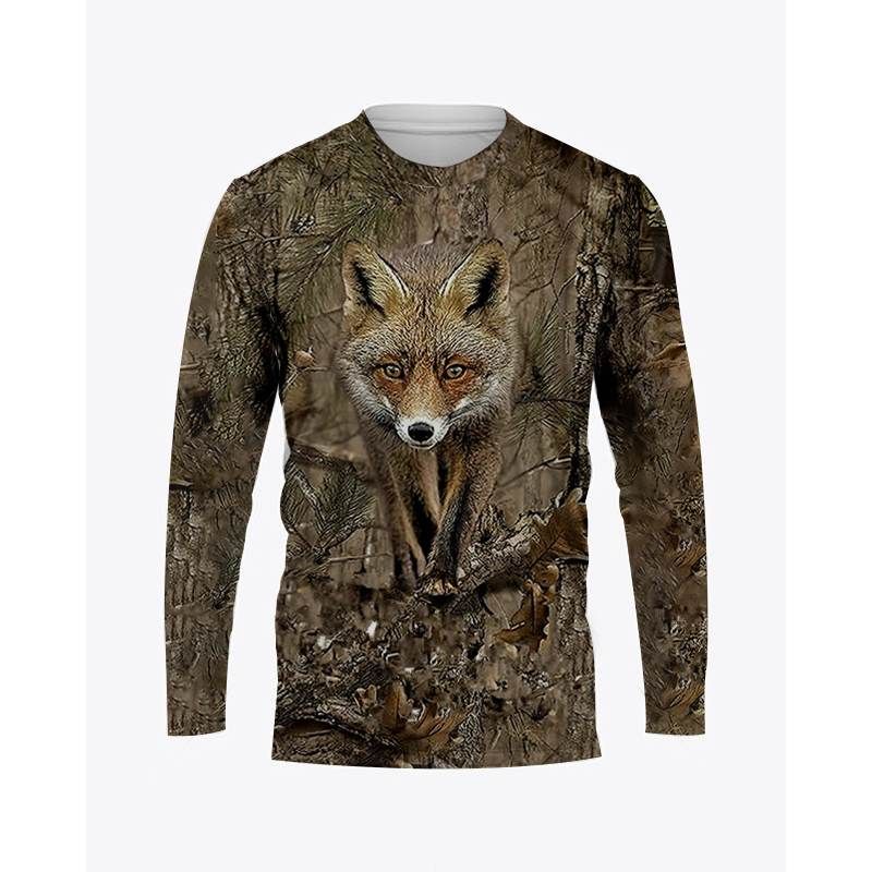 Camouflage Jagd Tiere T-Shirts 3D Druck Männer Langarm T-Shirt Übergroße Harajuku Pullover Kinder T-Shirts Tops Kleidung_voghion.com