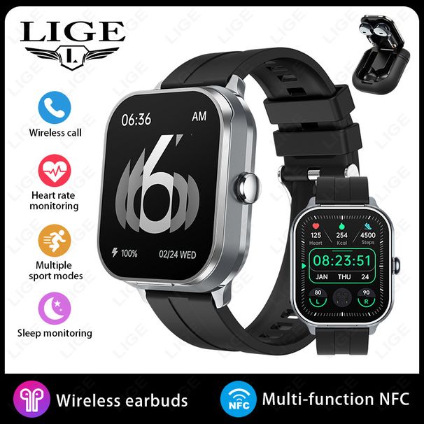 D8Pro Orologio Intelligente Multifunzione con Auricolari Due in Uno, Chiamata Bluetooth, Monitoraggio della Salute, Orologio Sportivo NFC_voghion.com