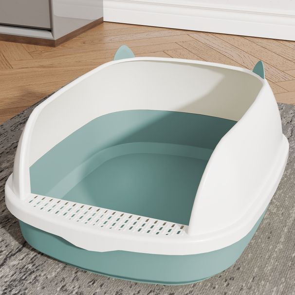Extra Large Semi-Enclosed Toilet Anti-Sand Small Kitten Litter Box Cat Supplies Set_voghion.com