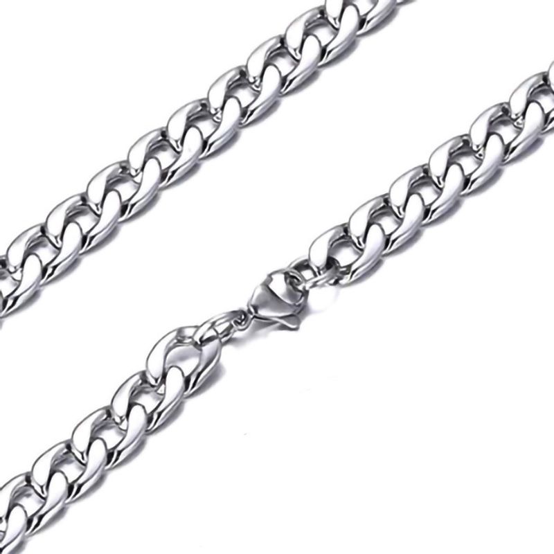Hot sale stainless steel hip hop nk men's titanium steel Cuban chain simple accessories chain sweater chain niche jewelry necklace_voghion.com