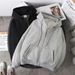 Unisex Fleece-Lined Hooded Zip-Up Sweatshirt - Oversized Winter Pullover For Couples & Students (M-3XL, Grey/Black)_voghion.com