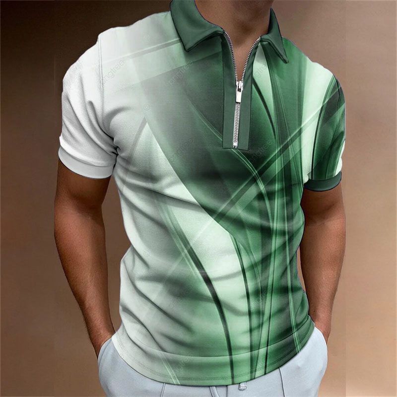 Camicia POLO da uomo di alta qualità 2023 camicia a maniche corte estiva da uomo stampata in 3D business casual bavero quick dry_voghion.com