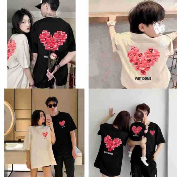 nyári szülő-gyermek viselet, felsőkategóriás anya-gyermek anya-lánya baba három-négy tagú család szerető rövid ujjú pólók_voghion.com