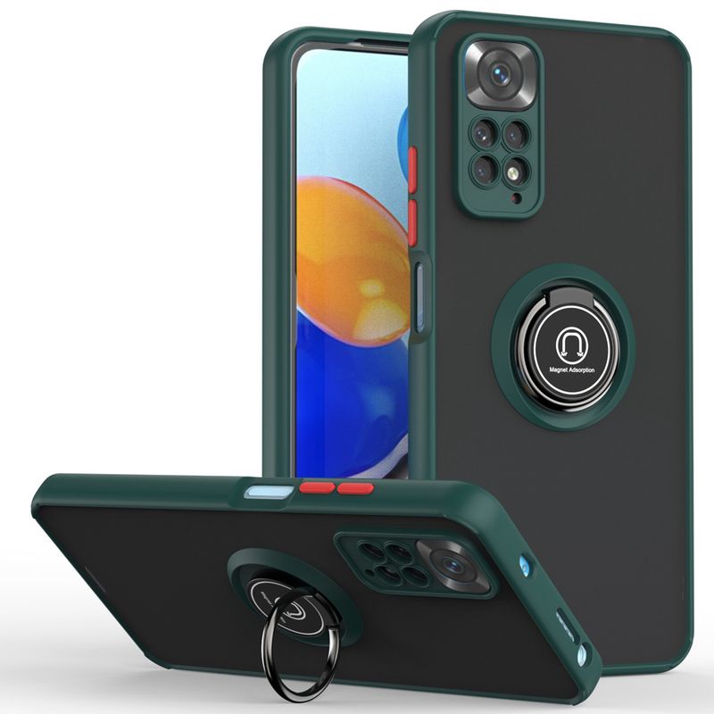 KEYSION Matte Case for Redmi Note 11 11S 11 Pro 5G Global Transparent Ring Shockproof Phone Back Cover for Redmi Note 11_voghion.com
