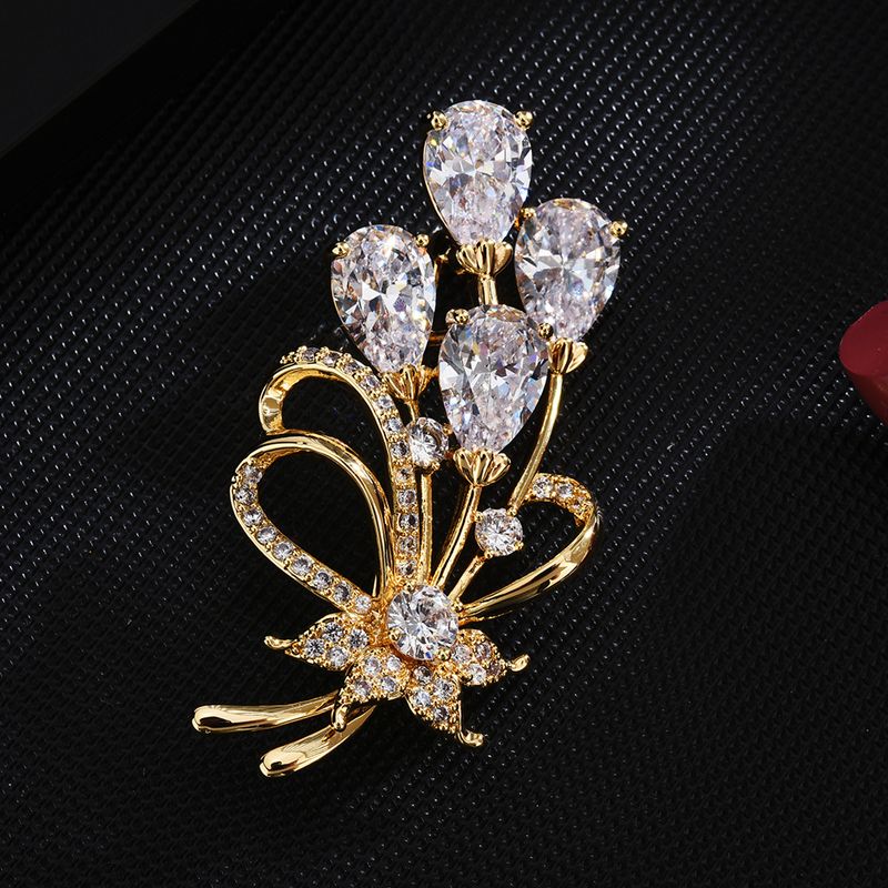 Zirkon einfache und modische, brosche pin, kleidung zubehör, blume brosche, gerade_voghion.com