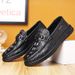 ct Suitable For All Seasons Doudou 2025 Spring New Cowhide High-end Loafers Business Men's Casual Leather Crocodile Pattern Single Shoes_voghion.com