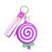 Portachiavi con portamonete in silicone a forma di lecca-lecca dei cartoni animati, simpatico ciondolo a ciambella colorato, decorazione per zaino_voghion.com