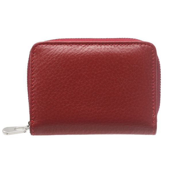 Porta carte multiuso in vera pelle con cerniera per uomo e donna - Portafoglio con blocco RFID e 12 scomparti per carte, elegante e funzionale_voghion.com