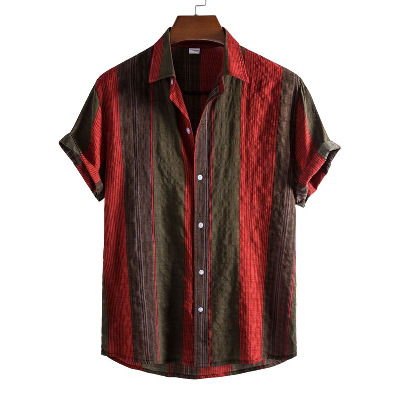 Kurzarm-Umlegekragen-Hawaii-Blumenhemd für Herren mit Aufdruck_voghion.com