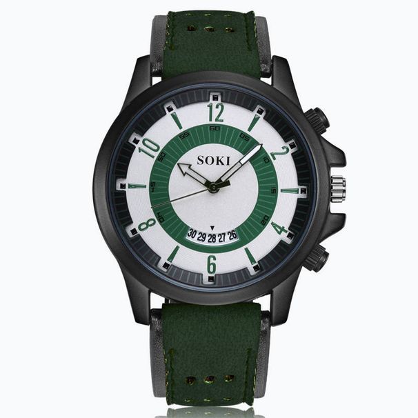 Sports Fashion Large Dial Matte Strap Military Calendar Men's Watch_voghion.com
