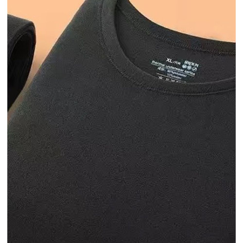 Duebelsäiteg däitsch Semi-Héichhals-Set Thermoënnerwäsch fir Männer mat déckem Flanell a kältbeständeger enker Passform_voghion.com