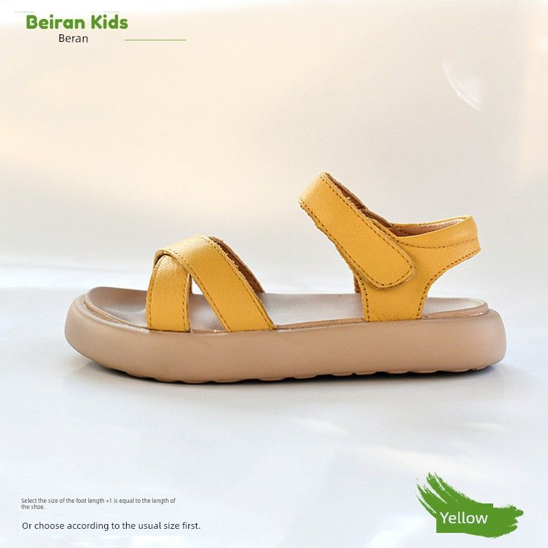 Girls' Leather Sandals Summer 2025 New Arrival Western Style Roman Shoes Princess Medium And Large Kids K-style Girl_voghion.com
