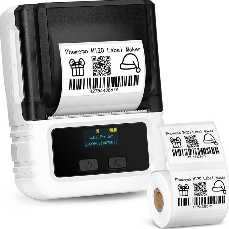 Mini drukarka termiczna M120 Bluetooth do drukowania kodów kreskowych na biżuterii, kompaktowa i przenośna, kompatybilna z systemami iOS i Android_voghion.com