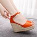 10cm Water Platform Slope Large Bohemian Fish Mouth High Heel Sandals_voghion.com