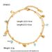 Niche Stainless Steel Plated Natural Turquoise Pendant Mini Shell Tassel Double Layer Anklet For Women_voghion.com