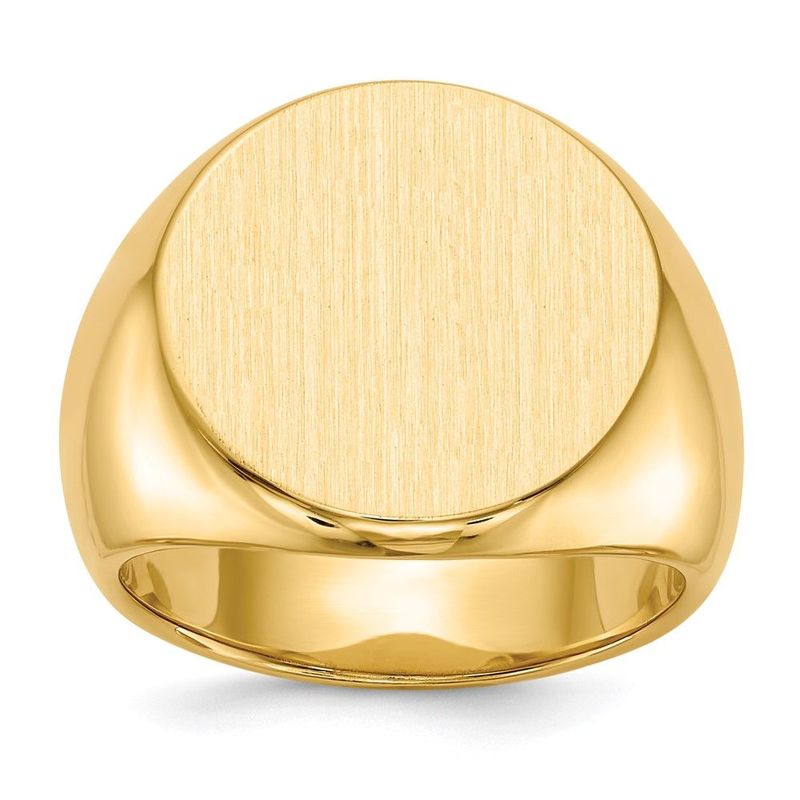 14k 18.0x18.0mm Closed Back Men's Signet Ring_voghion.com