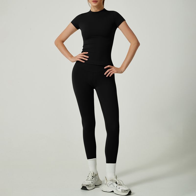 Women's Clothing Yoga Suit Short Sleeved Yoga Pants Suit Women's Two Piece Suit High End Yoga Clothes_voghion.com