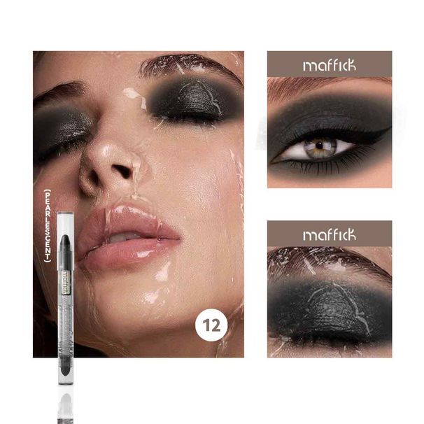 Fard à paupières MAFFICK Fard à paupières multifonctionnel nacré Black Series Fine Flash Eyeliner imperméable et anti-bavures_voghion.com