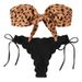Maillot de bain deux pièces imprimé léopard pour femme, avec lien en dentelle, bikini sexy, nouveauté 2025_voghion.com