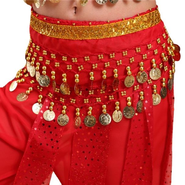 Bauch Indische Praxis Verbreiterung und Gewichtung Hängende Münze Taille Kette Zweireihig Tanz Leistung_voghion.com