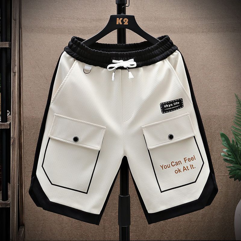 Vêtements pour hommes, shorts de travail, été, nouveau style, tendance, décontracté, ample, pantalons tricotés pour jeunes hommes_voghion.com