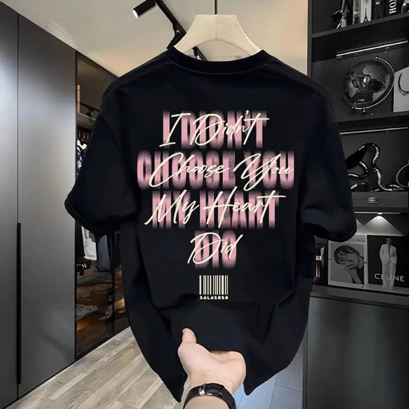 Short Sleeve T-shirt Men's Cotton Summer Loose Fashion Trend Boys China-Chic 2025 White Half Sleeve Top Body_voghion.com