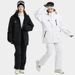 Korean Style Unisex Ski Suit – Windproof & Waterproof Couple’s Ski Jacket & Pants Set | Thermal Insulated Snowboarding Outfit For Men & Women_voghion.com
