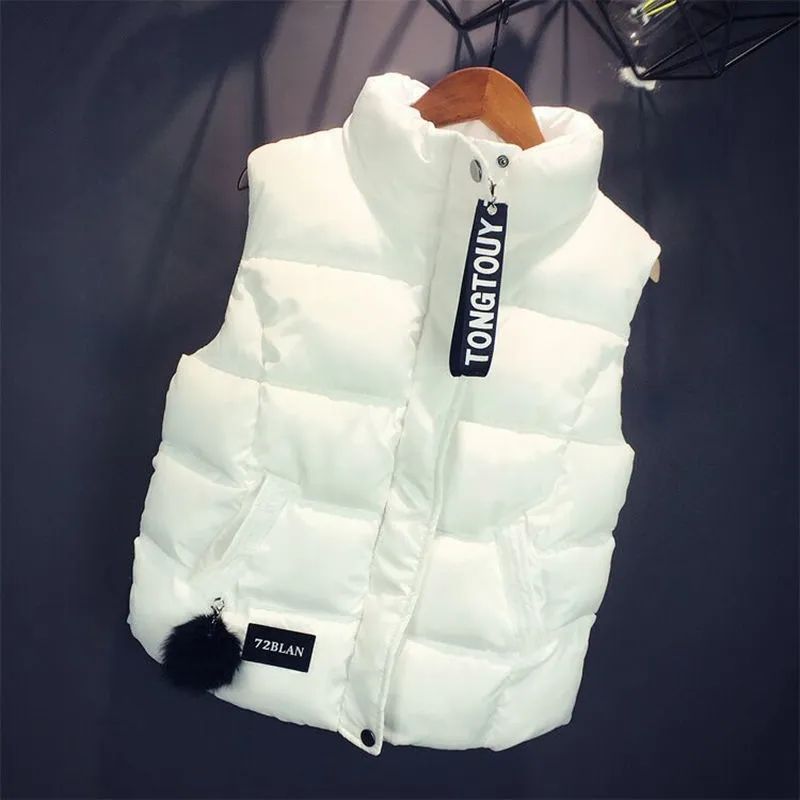 2025 New Autumn And Winter Vest Korean Version Of Student Short Down Cotton Jacket Vest Thickened Autumn And Winter Jacket_voghion.com