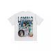 T-shirt à manches courtes imprimé style américain LaMelo Ball LAMELO, style vintage délavé et décontracté_voghion.com