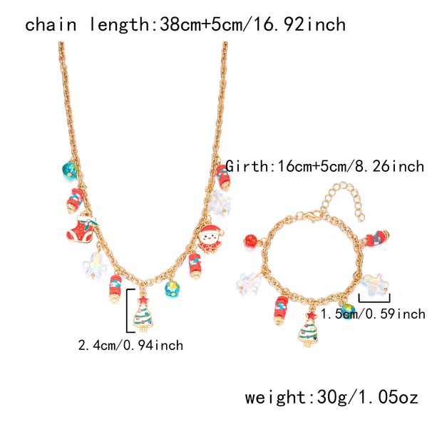Set di collane natalizie a strati per donna, collane con ciondolo a forma di albero di Natale e fiocco di neve color oro, gioielli per le feste come regali per le feste di Natale._voghion.com