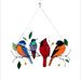 Multicolor Birds spring bird painted glass window ornaments art hanging chain cross-border ornaments_voghion.com