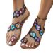 Damenschuhe Römische Ethnische Blume Strand Flache Sandalen Große Größe_voghion.com