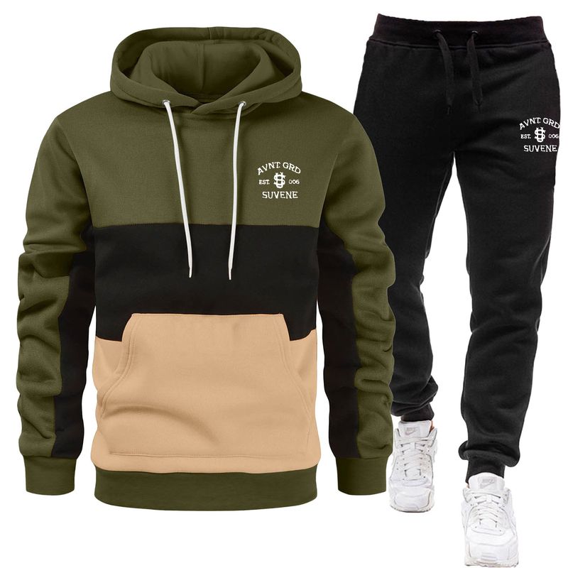 Men's Clothing Men's Cross Border European And American Hooded Sweater Suit Y2K Letter Printed Suit_voghion.com